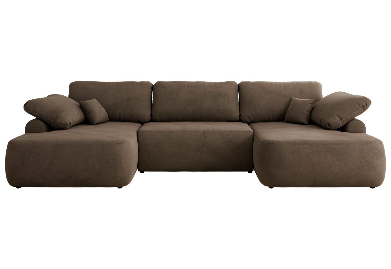 Narożnik CUBO U -  brązowy, welwet