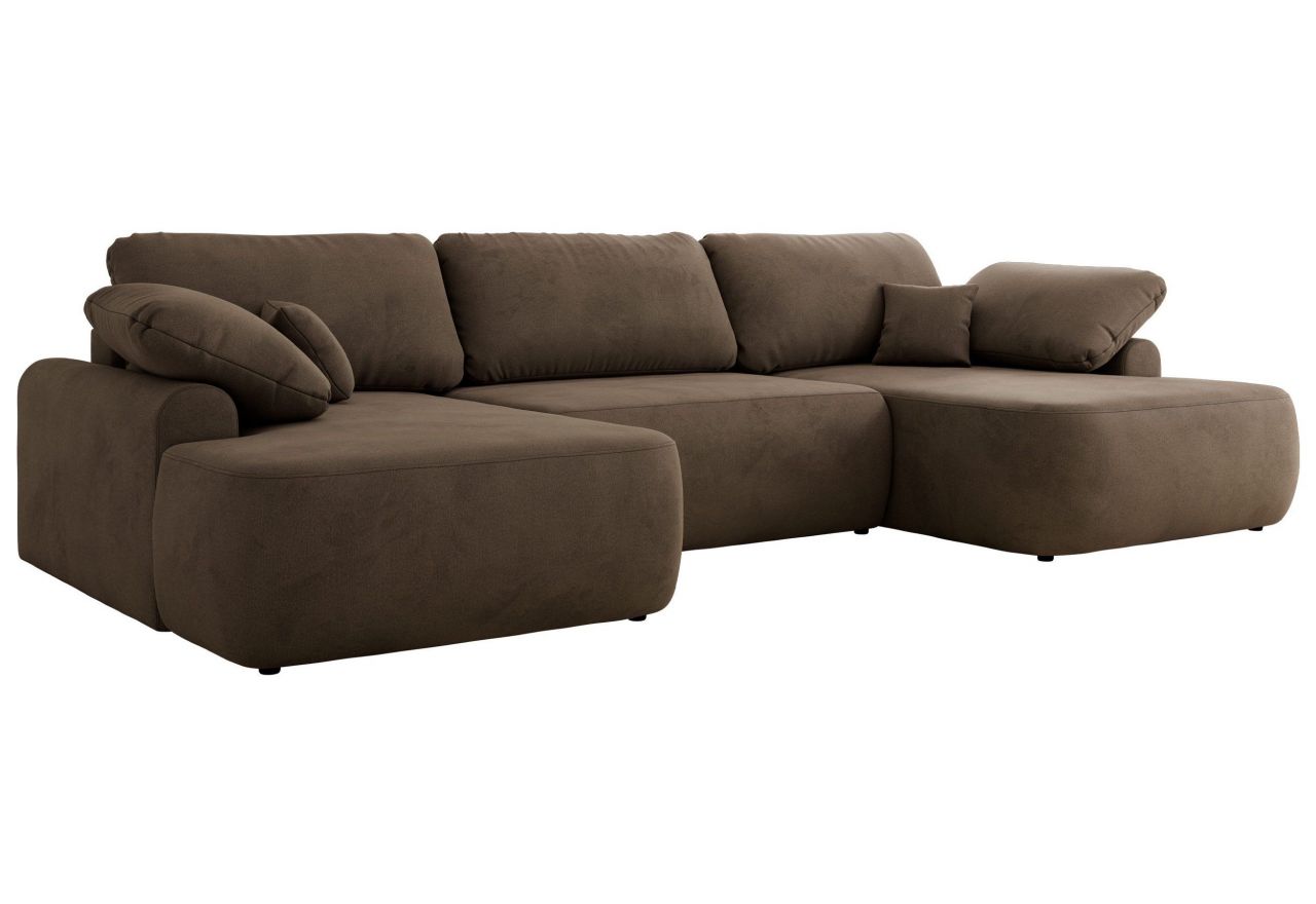 Narożnik CUBO U -  brązowy, welwet