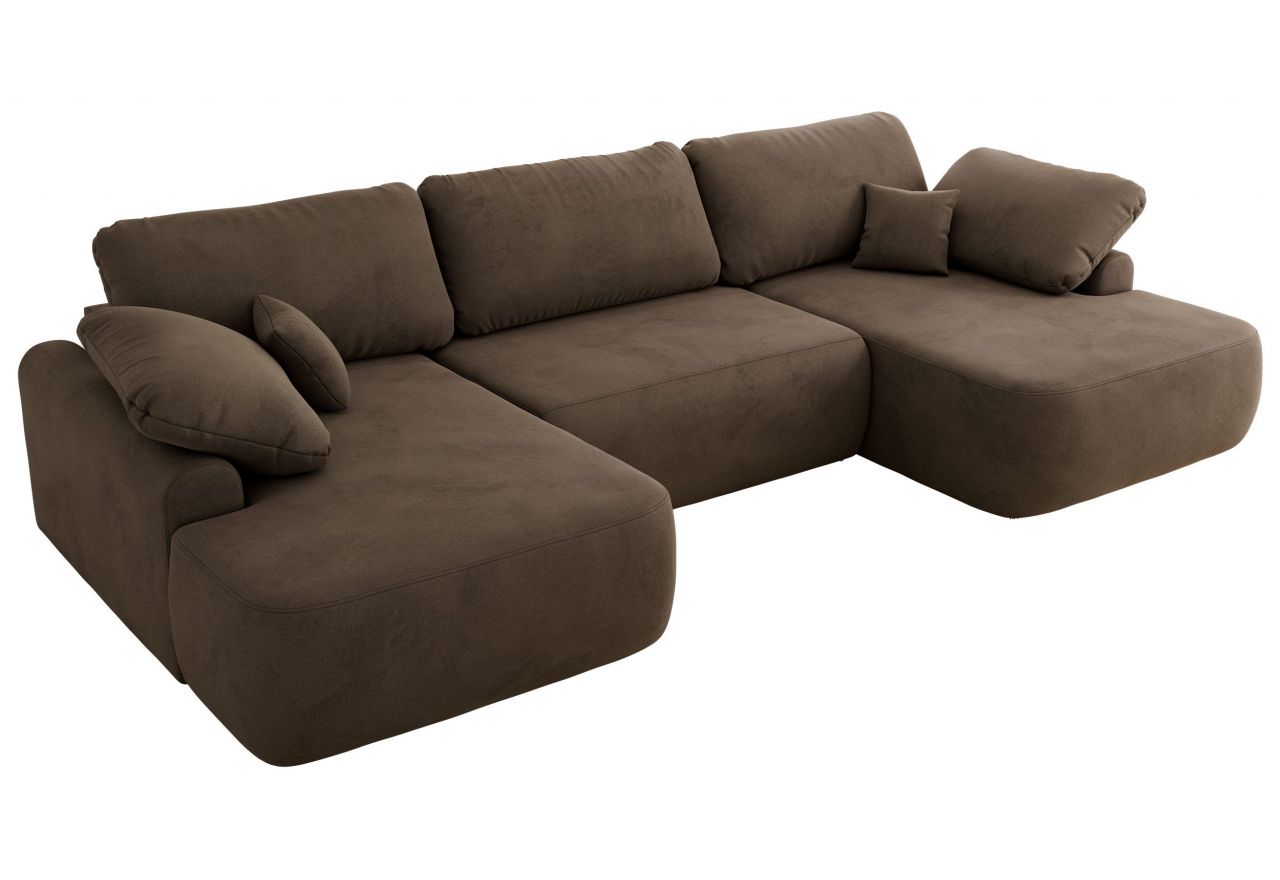 Narożnik CUBO U -  brązowy, welwet