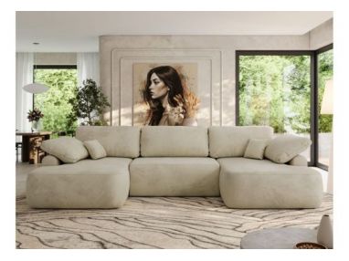 Narożnik CUBO U -  beżowy, welwet