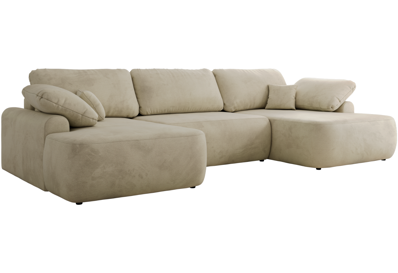 Narożnik CUBO U -  beżowy, welwet