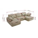 Narożnik CUBO U -  beżowy, welwet