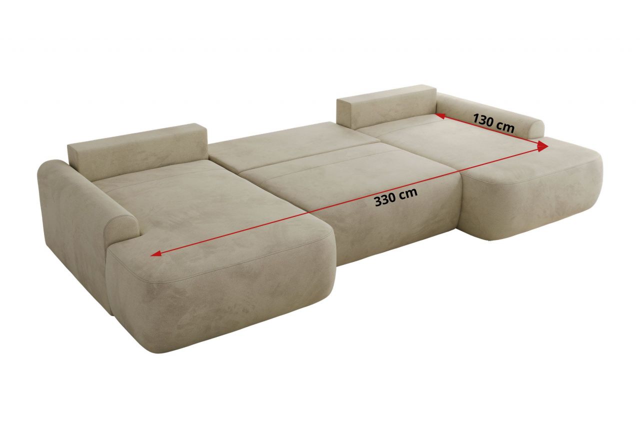 Narożnik CUBO U -  beżowy, welwet