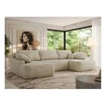 Narożnik CUBO U -  beżowy, welwet