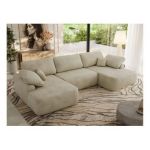 Narożnik CUBO U -  beżowy, welwet