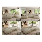 Narożnik CUBO U -  beżowy, welwet