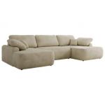 Narożnik CUBO U -  beżowy, welwet