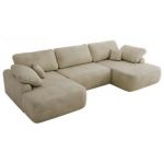 Narożnik CUBO U -  beżowy, welwet