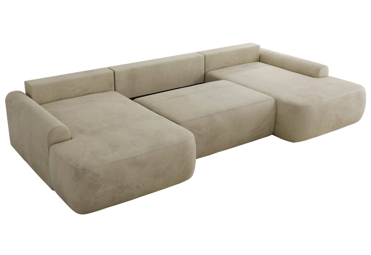 Narożnik CUBO U -  beżowy, welwet