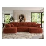 Narożnik CUBO U -  pomarańczowy, plusz