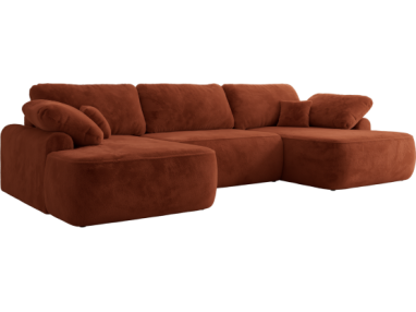 Narożnik CUBO U -  pomarańczowy, plusz