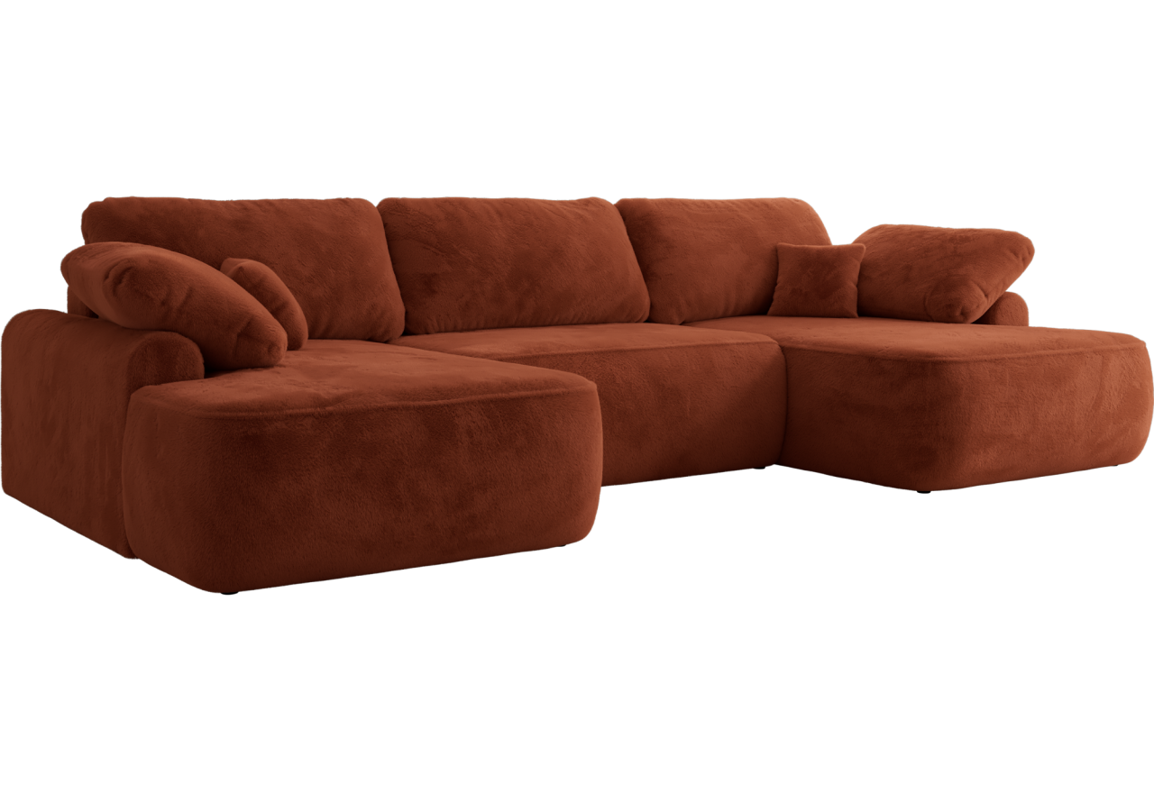 Narożnik CUBO U -  pomarańczowy, plusz