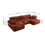 Narożnik CUBO U -  pomarańczowy, plusz