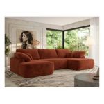 Narożnik CUBO U -  pomarańczowy, plusz