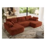 Narożnik CUBO U -  pomarańczowy, plusz