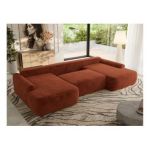 Narożnik CUBO U -  pomarańczowy, plusz