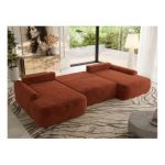 Narożnik CUBO U -  pomarańczowy, plusz