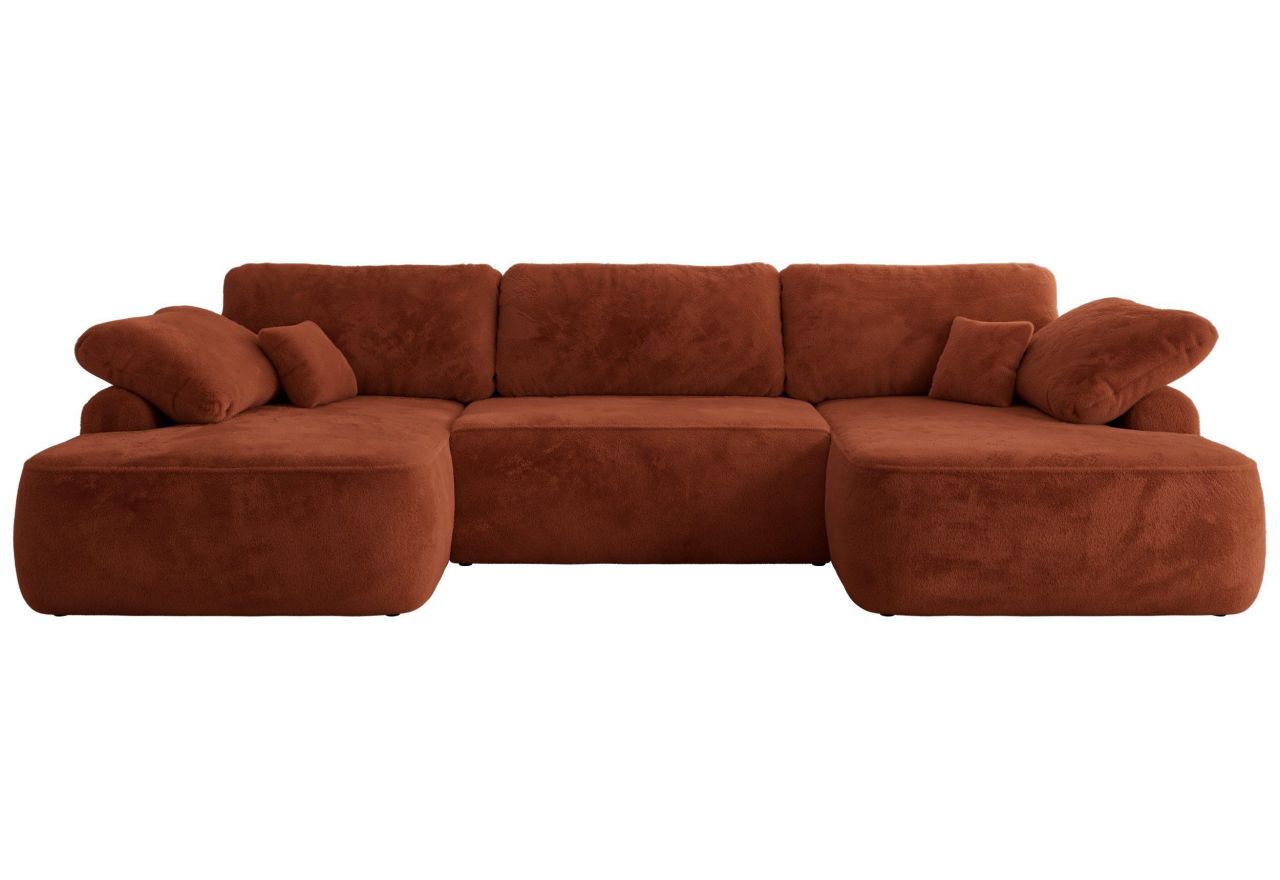 Narożnik CUBO U -  pomarańczowy, plusz