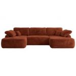 Narożnik CUBO U -  pomarańczowy, plusz