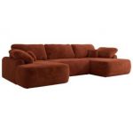 Narożnik CUBO U -  pomarańczowy, plusz