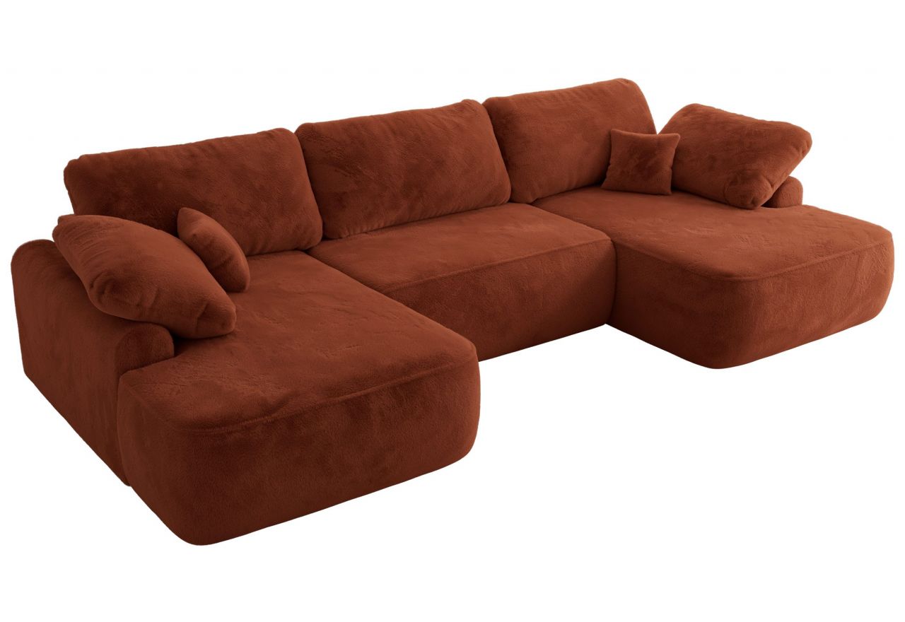 Narożnik CUBO U -  pomarańczowy, plusz