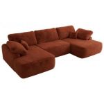 Narożnik CUBO U -  pomarańczowy, plusz