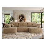 Narożnik CUBO U -  beżowy, plusz