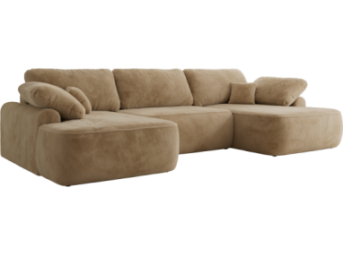 Narożnik CUBO U -  beżowy, plusz