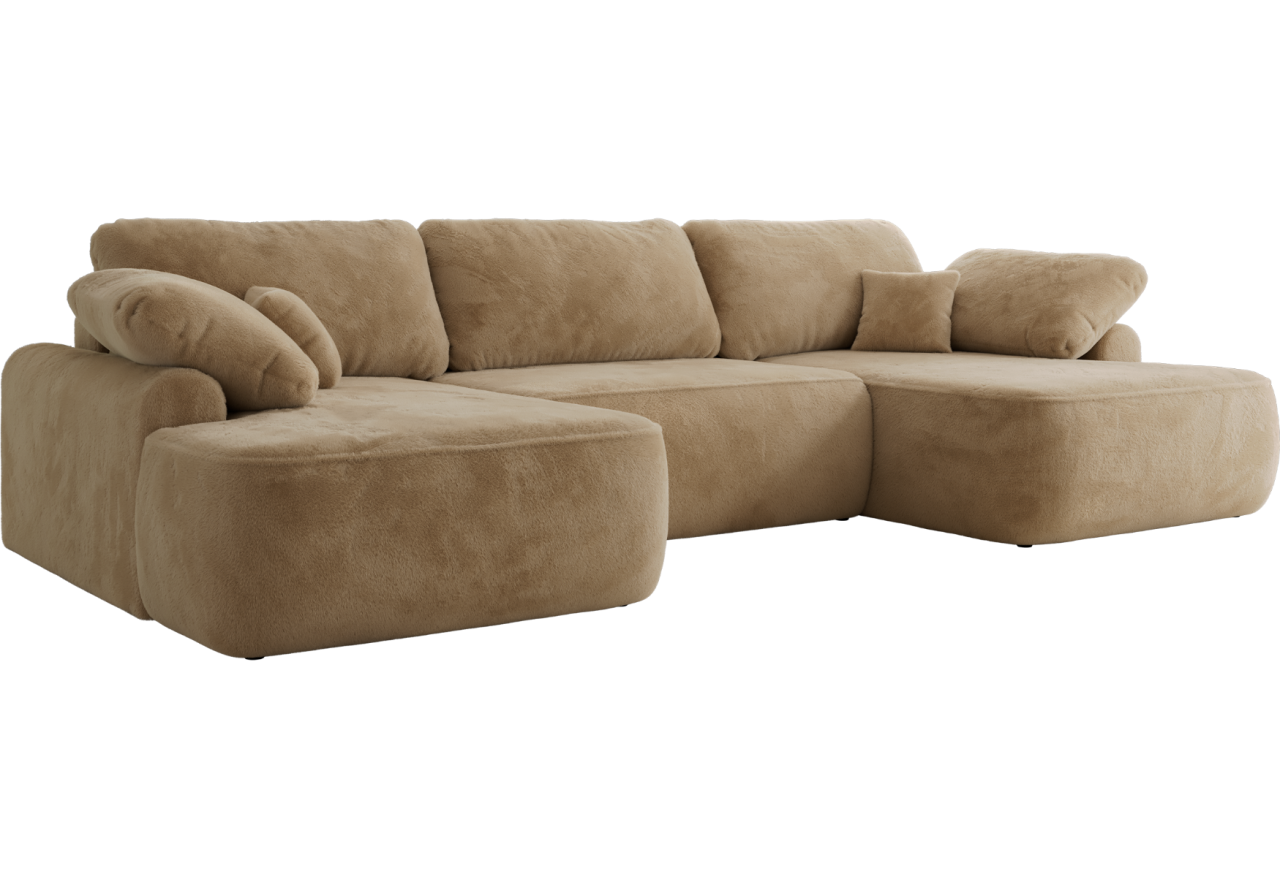 Narożnik CUBO U -  beżowy, plusz