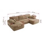 Narożnik CUBO U -  beżowy, plusz