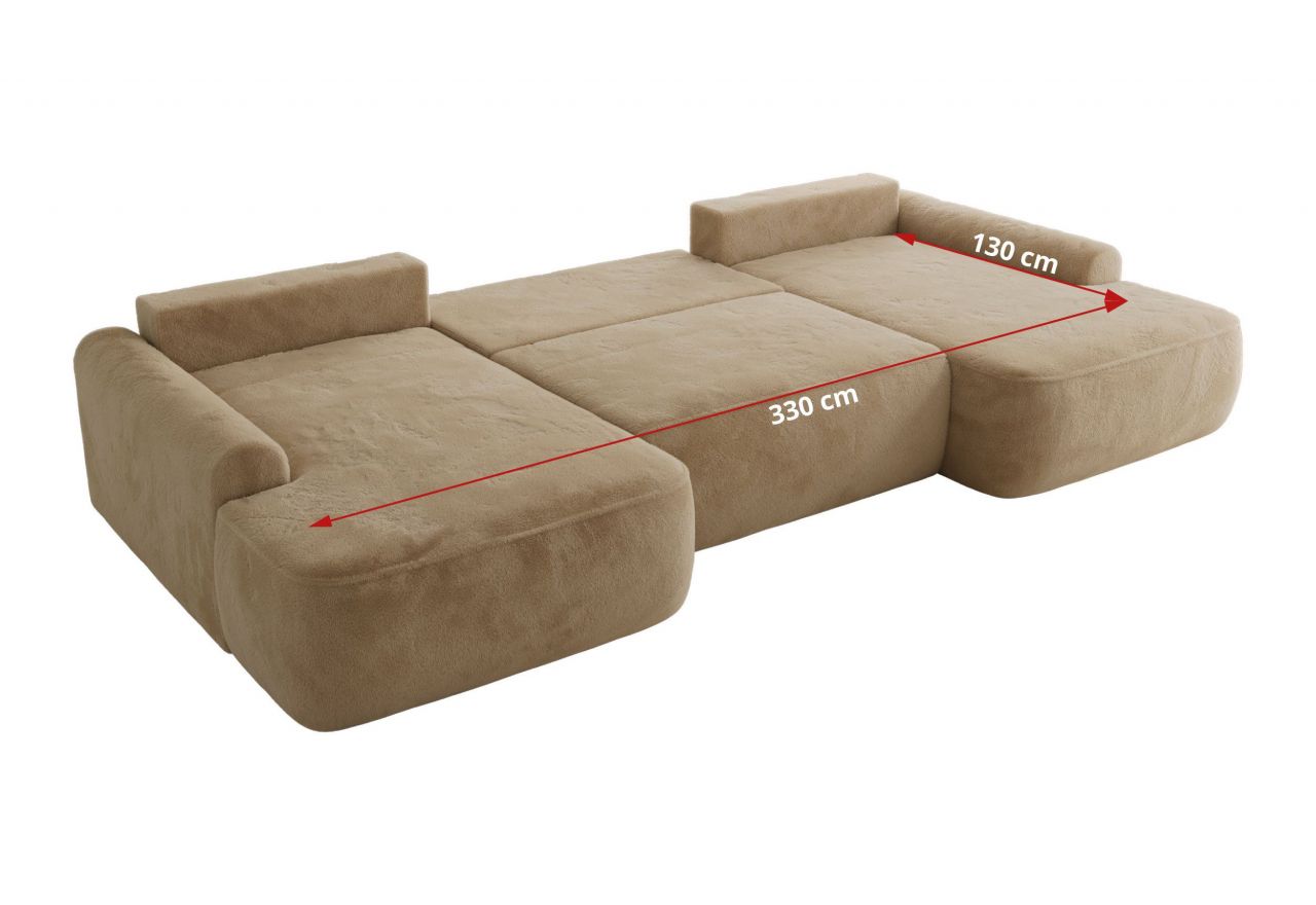 Narożnik CUBO U -  beżowy, plusz