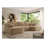 Narożnik CUBO U -  beżowy, plusz