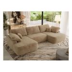 Narożnik CUBO U -  beżowy, plusz