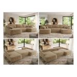 Narożnik CUBO U -  beżowy, plusz