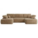 Narożnik CUBO U -  beżowy, plusz