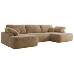 Narożnik CUBO U -  beżowy, plusz