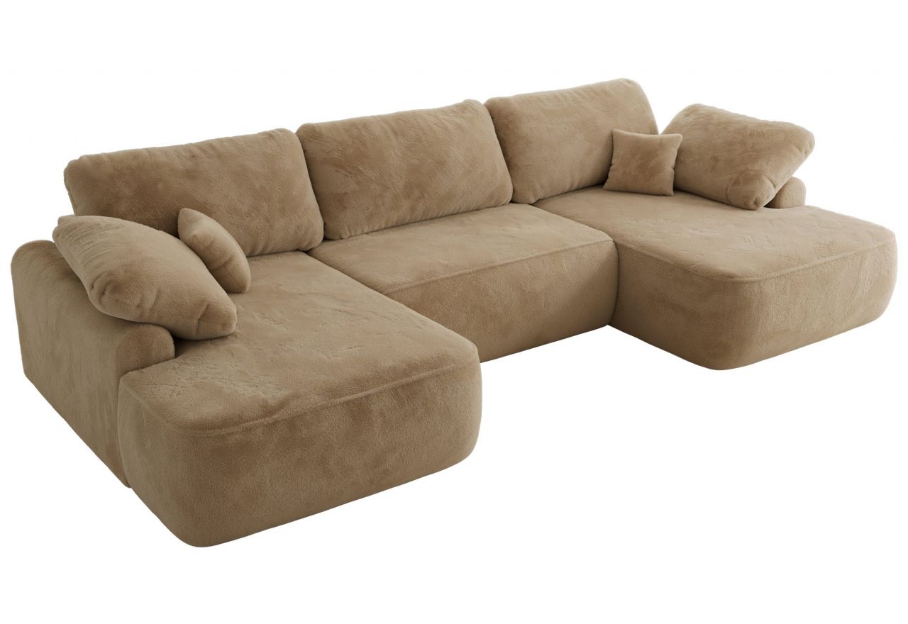 Narożnik CUBO U -  beżowy, plusz