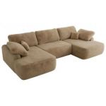 Narożnik CUBO U -  beżowy, plusz