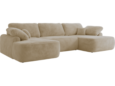 Narożnik CUBO U -  kremowy, plusz