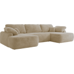 Narożnik CUBO U -  kremowy, plusz