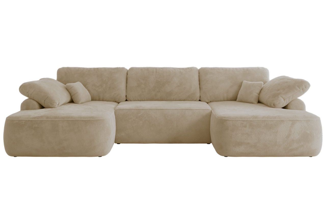 Narożnik CUBO U -  kremowy, plusz