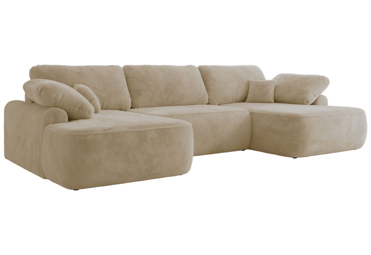 Narożnik CUBO U -  kremowy, plusz