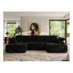 Narożnik CUBO U -  czarny, plusz