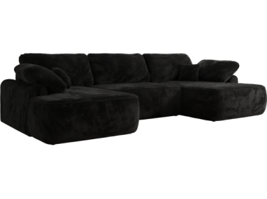 Narożnik CUBO U -  czarny, plusz