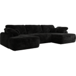 Narożnik CUBO U -  czarny, plusz