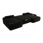 Narożnik CUBO U -  czarny, plusz