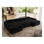 Narożnik CUBO U -  czarny, plusz