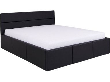 Czarne eleganckie duże łóżko dwuosobowe 160x200 cm do sypialni - CONTROL Soft 11
