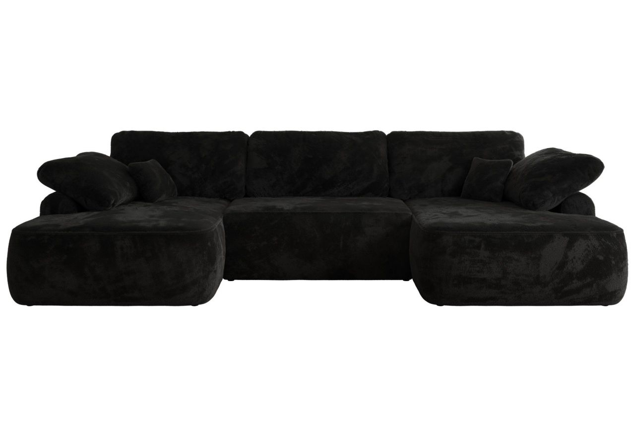 Narożnik CUBO U -  czarny, plusz