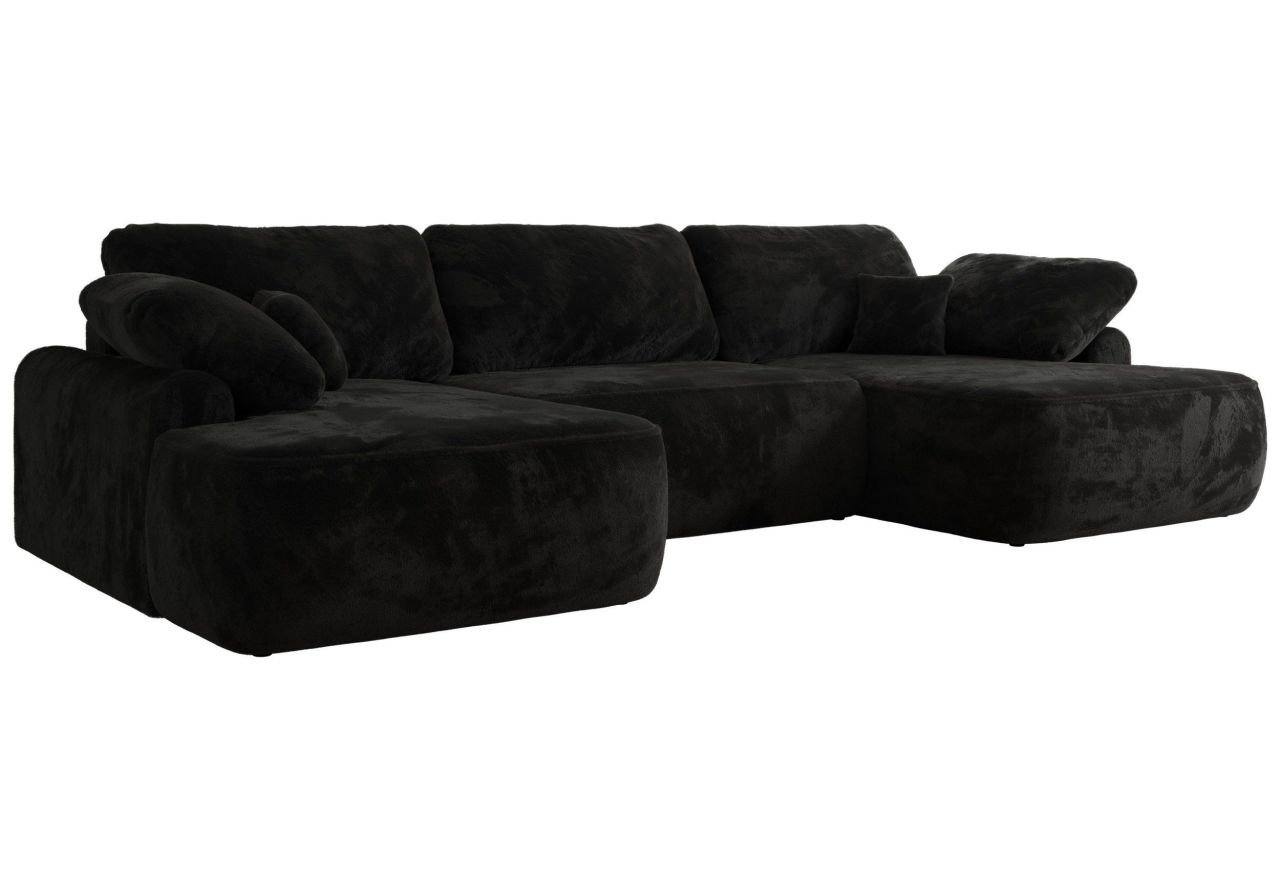 Narożnik CUBO U -  czarny, plusz